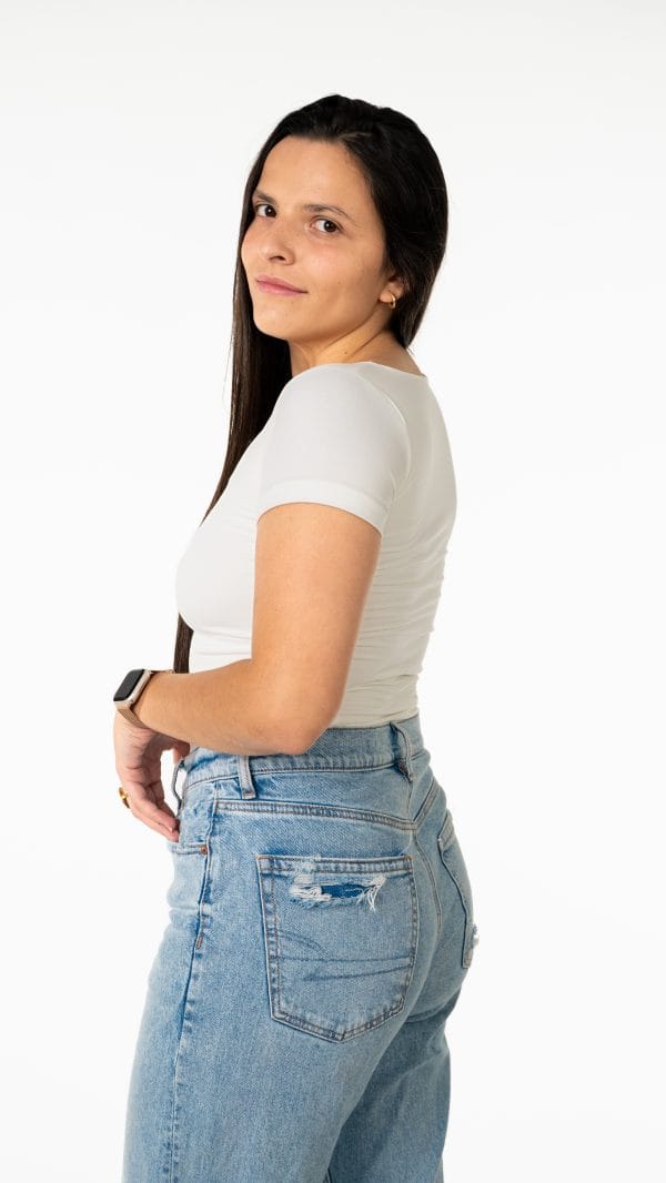 BLUSA MANGA CORTA CUELLO CUADRADO