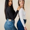 BLUSA MANGA LARGA CUELLO CUADRADO